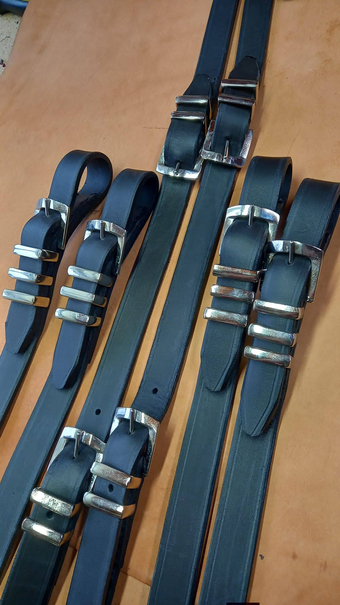 Embossed leather harness collar detail